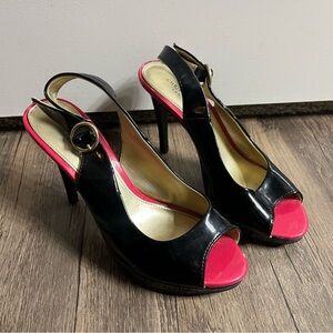 Chic Black and Red Christian Siriano Slingback Heels